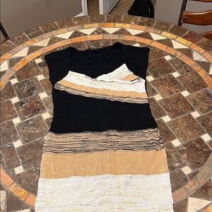 XOXO Black and Gold Asymmetrical Dress